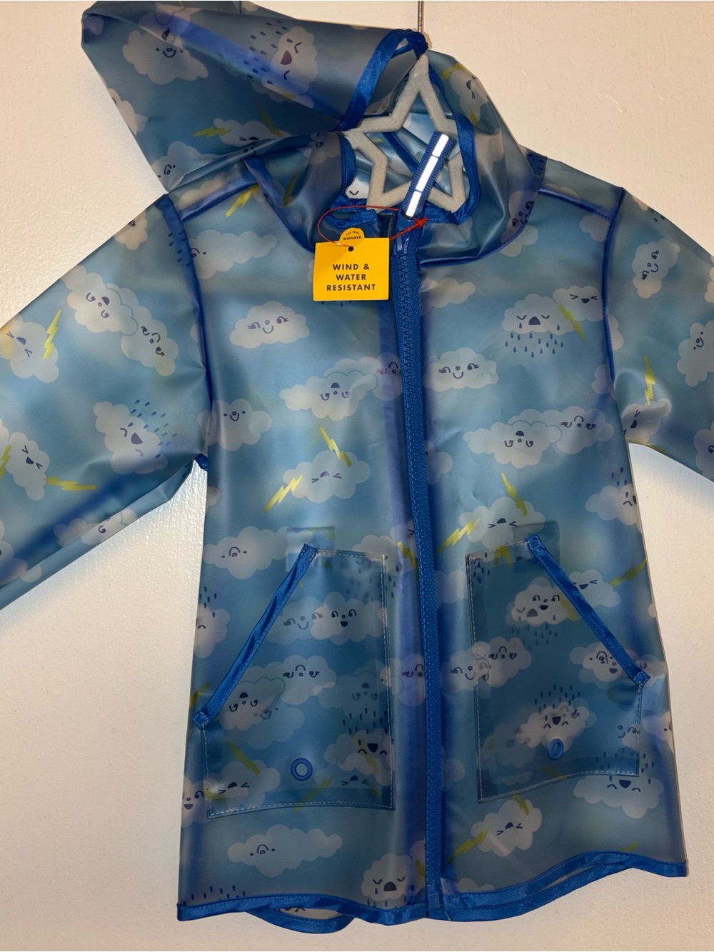 Cat & Jack Blue Cloud Print Raincoat Coverup
